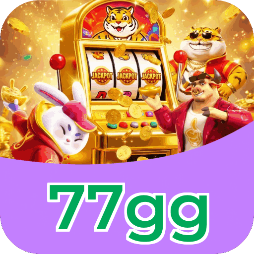 Interface do aplicativo 77gg mostrando jogos disponíveis no iOS e Android